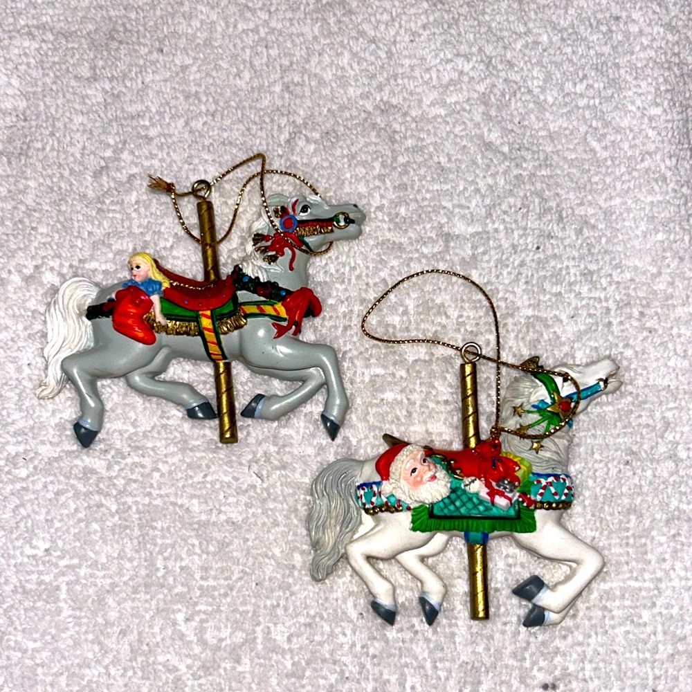 Lefton Carousel Horse Ornaments